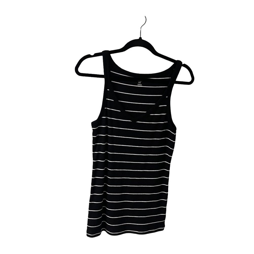 GAP Black and White Striped Tank Top